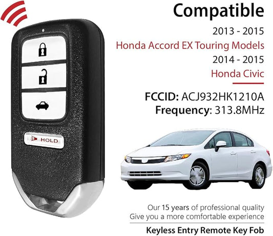 Car Key Fob Remote Keyless Entry Control ACJ932HK1210A 313.8MHz 4 Button - Image 2