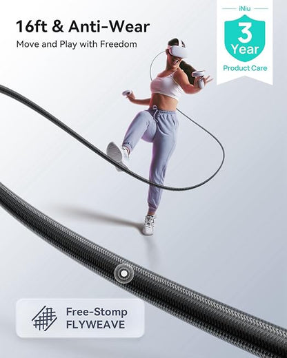 INIU Link Cable 16ft with Charging Port, VR Cable - Image 6