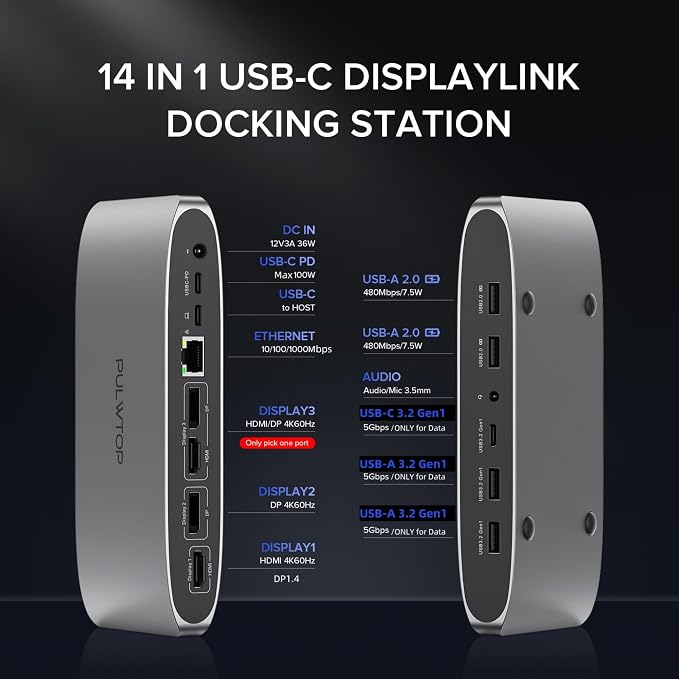 Displaylink Docking Station, Triple Display DisplayLink Dock - Image 2