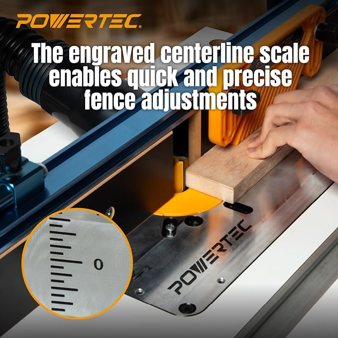 POWERTEC 24" x 32" Benchtop Router Table w/Aluminum Insert Plate – Laminated - Image 7