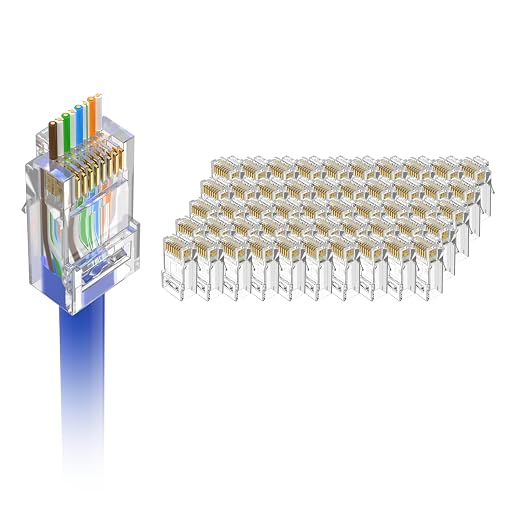VCE 50-Pack UL Listed Cat6 RJ45 Pass Through Connector, 10Gbps Unshielded by VCE