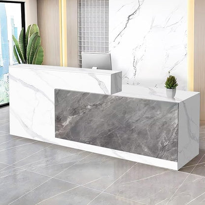 Reception Desk with Counter Modern Checkout Counter with Lockable Drawer by Unknown