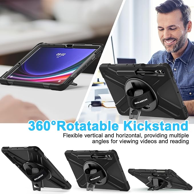 BRAECN for Samsung Galaxy Tab S10 Plus Case 2024/S9 Plus/S9 FE+/S8 Plus/S7 Plus - Image 3
