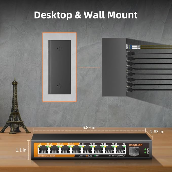 8 Port 2.5G Switch Unmanaged, Ethernet Switch - Image 6
