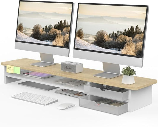 Fenge Monitor Stand, Dual Monitor Riser, 42.5inch Large Desk Computer Monitor by Fenge