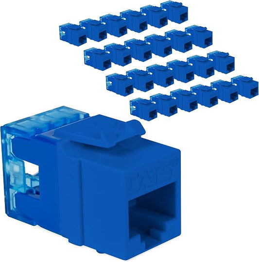 ICC CAT5e Keystone Jack with Slim Profile 180 Degree Punch Down, RJ45 UL Listed by ICC