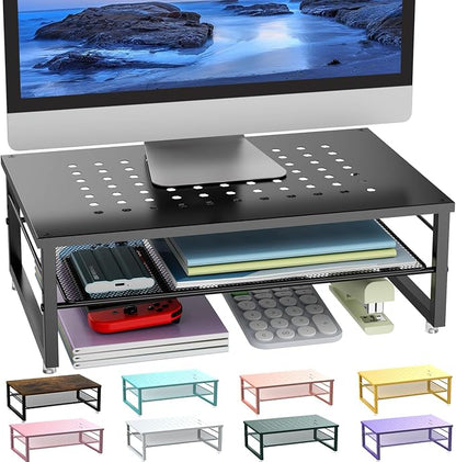 gianotter Desk Organizers and Accessories, 2-Tier Metal Monitor Stand Riser by gianotter