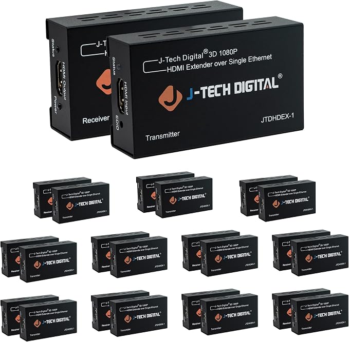 J-Tech Digital HDMI Extender 1080P 60Hz Over Single CAT 5e/6 Up to 200ft. | by J-TechDigital
