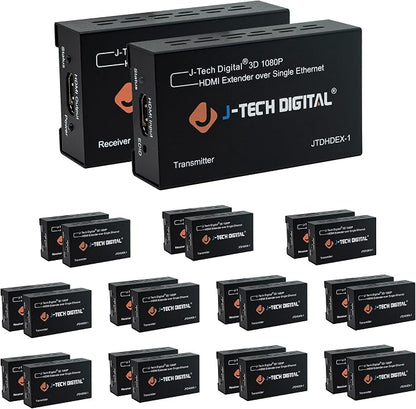 J-Tech Digital HDMI Extender 1080P 60Hz Over Single CAT 5e/6 Up to 200ft. | by J-TechDigital