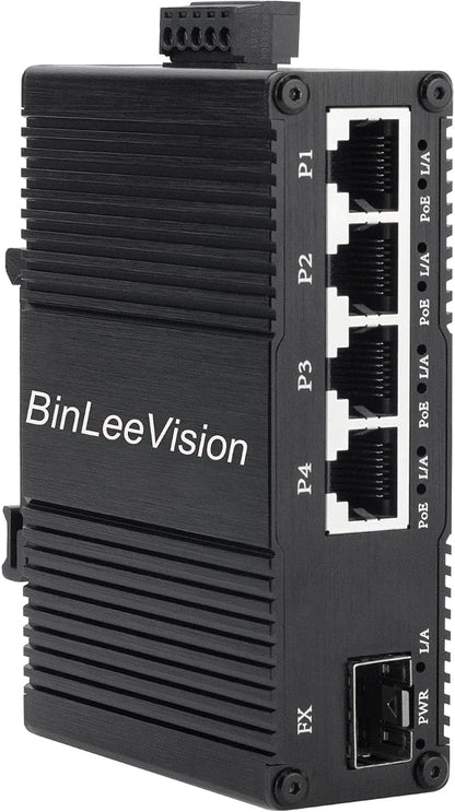Industrial Mini Gigabit Ethernet Switch 4-Port RJ45 10/100/1000BASE-T+1-Port by Unknown
