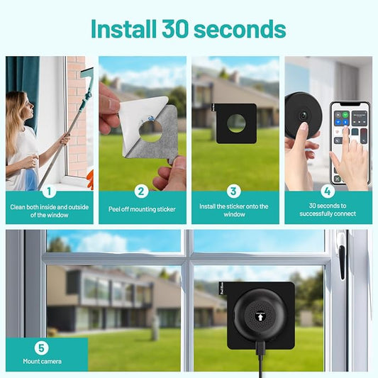 2K 3MP Window Camera, Smart AI Color Night Vision, 5G & 2.4GHz WiFi Indoor Home - Image 2