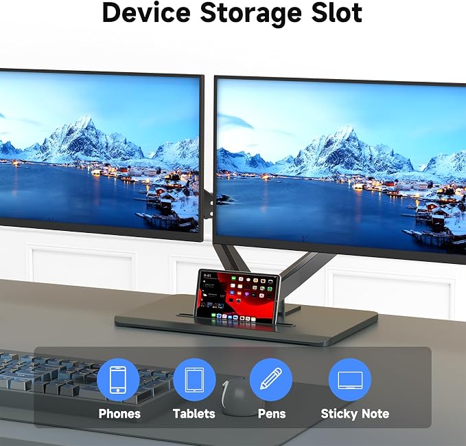 suptek Dual Monitor Mount Gas Spring Monitor Arm Desk Stand - Image 6