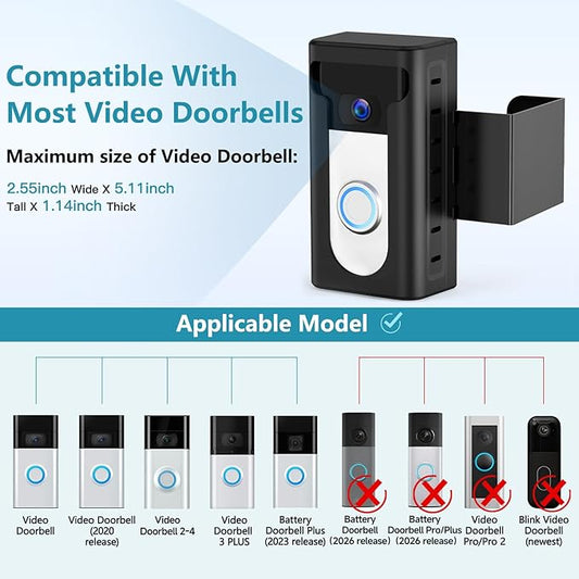 KIMILAR 2024 Upgrade Anti-Theft Video Doorbell Mount, Not Block Doorbell Motion - Image 2