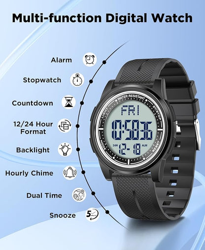 Beeasy Digital Watch for Men Women, 50M Waterproof, Ultra-Thin & Lightweight - Image 4