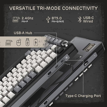 RK ROYAL KLUDGE L75 Gasket Mount Mechanical Keyboard w/Knob/Macro Keys & - Image 3