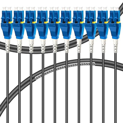 10-Pack - 1m Uniboot LC to LC Armored Fiber Patch Cable, Singlemode 9/125um by Bangun