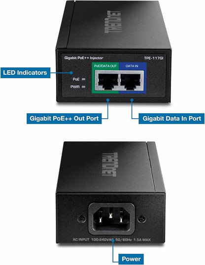 TRENDnet Gigabit PoE++ Injector, NDAA Compliant, Supplies 15.4W, and 60W - Image 7