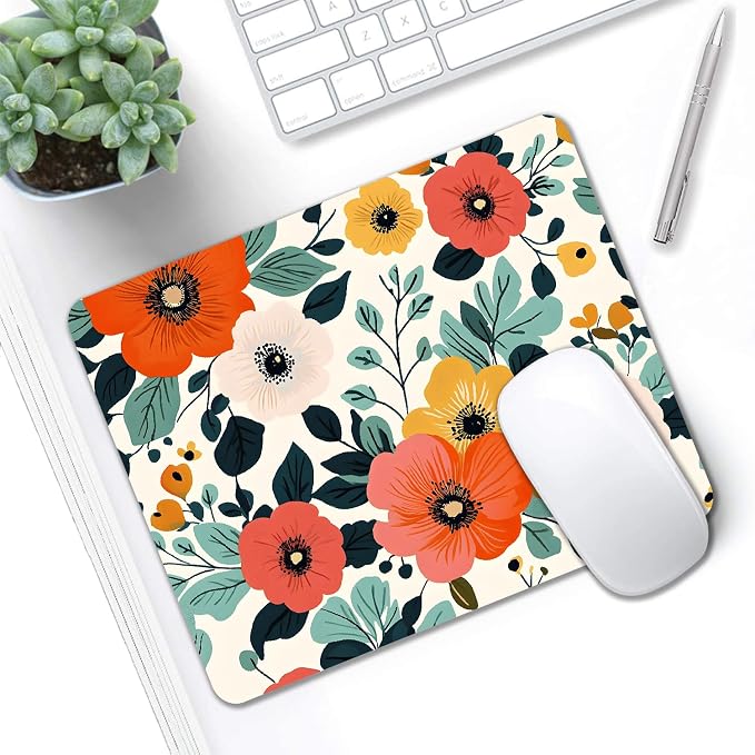 Mouse Pad, Cute Floral Pattern Flower Mouse Pads - Image 5