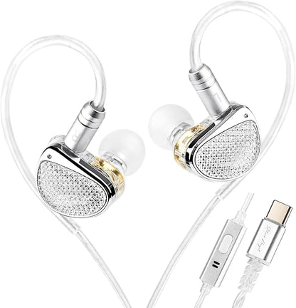 STA-K In Ear Monitor, EarAcoustic Audio HiFi Stereo Wired Earbuds, Hybrid Dual by KINBOOFI