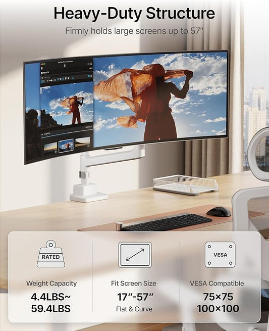 monTEK 17-57 Inch Ultrawide Monitor Arm - Image 2
