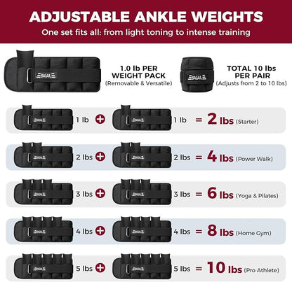 BAGAIL Ankle Wrist Weights for Women & Men, One Pair of 1/2/4/6/8/10 LBS - Image 7