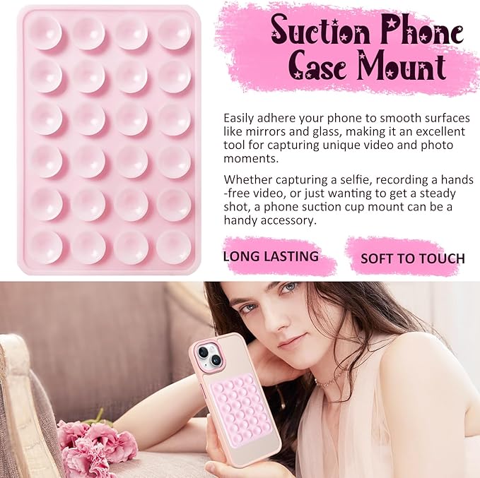 2 Pack Silicone Suction Phone Case Mount, Silicon Adhesive Phone Grip - Image 2