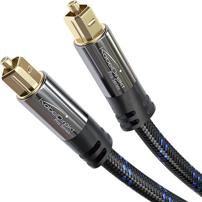 KabelDirekt TOSLINK – Optical Audio Cable, Nylon Braided – 1.5ft – Fiber Optic by Kabeldirekt