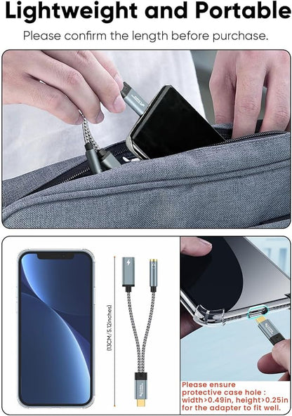CableCreation USB C to 3.5mm Headphone and Charger Adapter - Image 6