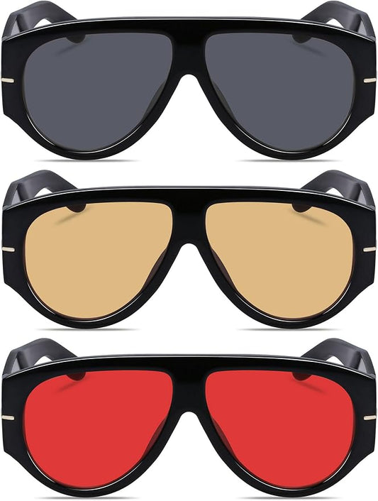 Oversized Retro Aviator Sunglasses - Image 2