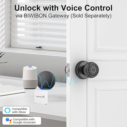 BIWIBON 4-in-1 Smart Door Knob, Fingerprint Door Knob - Image 7