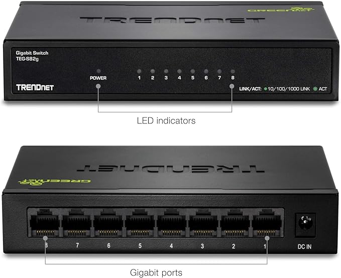 TRENDnet 8-Port Gigabit GREENnet Switch, Ethernet Network Switch, 8 x - Image 4