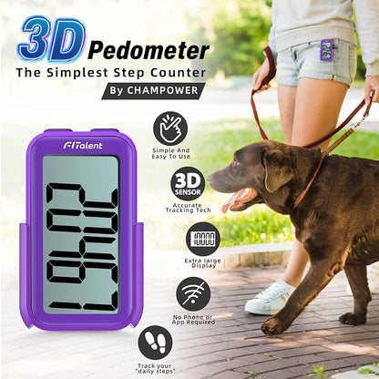 Pedometer for Walking Steps, 3D Accurate Simple Pedometer, Step Counter for Men - Image 2