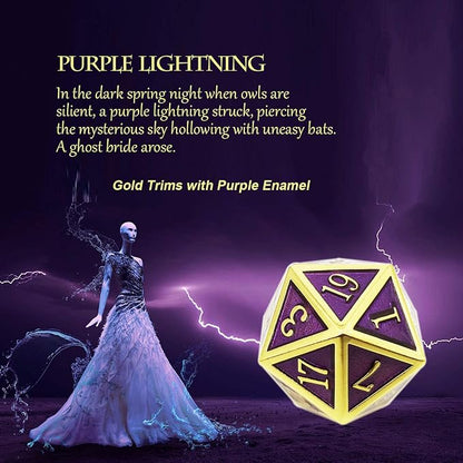 Haxtec D&D Metal Dice Set Gold Purple DND Dice Compatible - Image 6