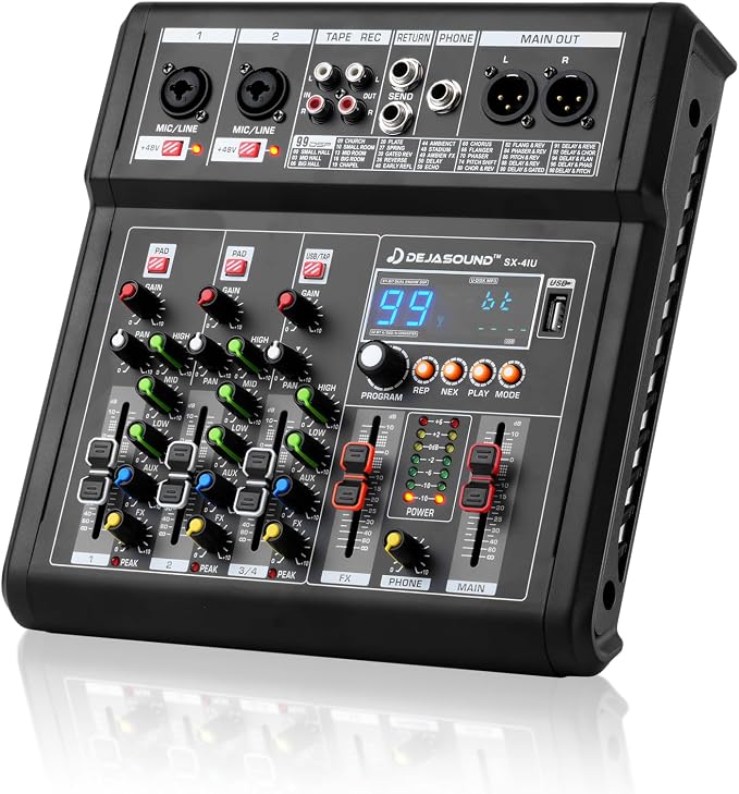 4-Channel Audio Mixer for PC, SX-4iu Mixing Console by Unknown