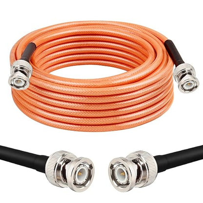 MOOKEERF RG142 BNC Male to BNC Male Coaxial Cable 25FT 50 ohm Ultra Low Loss by MOOKEERF