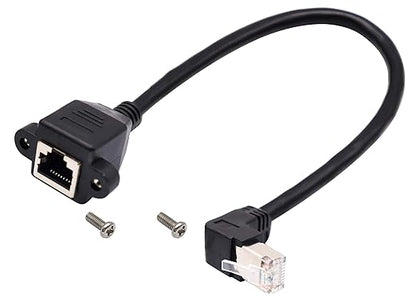 Cat 6 Ethernet Cable 90 Degree UP Angle RJ45 Male to Female Shielded Ethernet by AAOTOKK