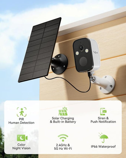 2K Solar Security Cameras Wireless Outdoor, 2.4G/5G WiFi, Powered by Sun - Image 8