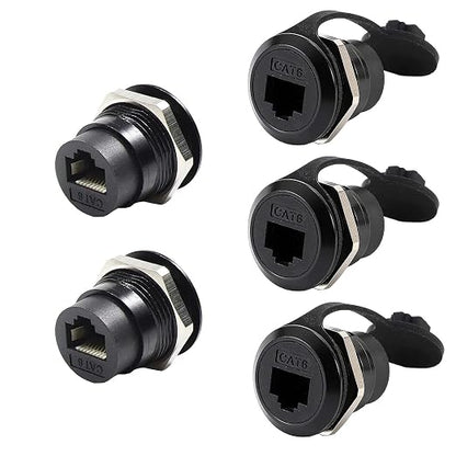 PENGLIN 5PCS RJ45 Panel Mount Connector, Double Head CAT6/5e /5 Ethernet LAN by PENGLIN