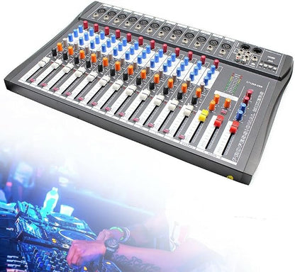 12 Channel Audio Mixer, DJ Soundboard Sound Mixer Console - Image 3