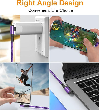sweguard USB Type C Charger Cable Right Angle iPhone 16 Charger Nylon Braided - Image 4