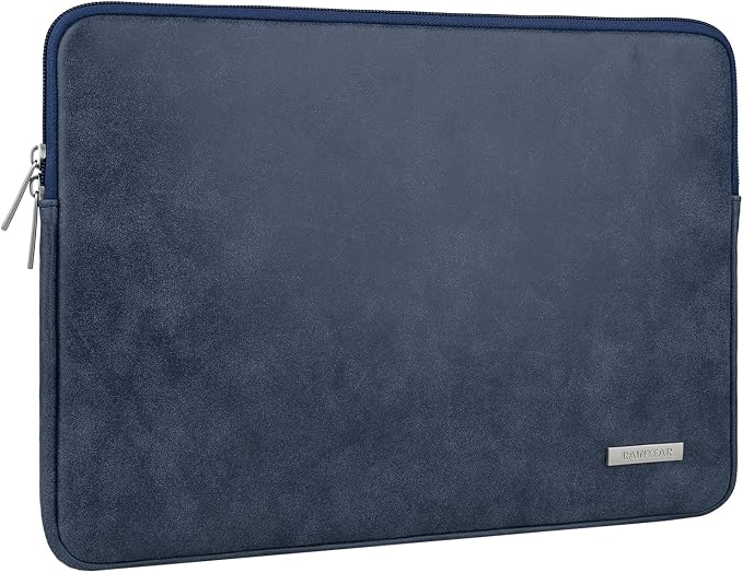 RAINYEAR 16 Inch Laptop Sleeve PU Suede Leather Case Protective Padded Cover by RAINYEARmakelifeeasier