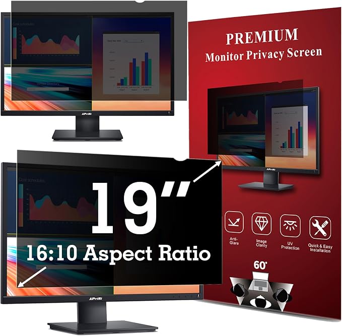 19 Inch Privacy Screen Filter for 16:10 Widescreen Monitor | Privacy Shield | by APeiSi