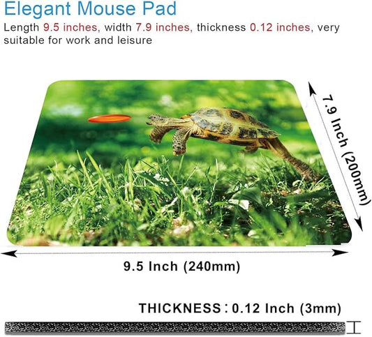 Cute Jumping Turtle Animal Mouse Mat, Square Waterproof Non Slip Rubber Base - Image 2