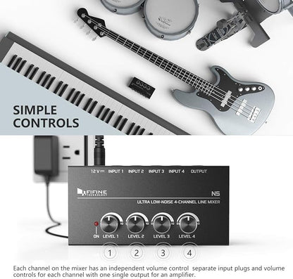 FIFINE Ultra Low-Noise 4-Channel Line Mixer - Image 5