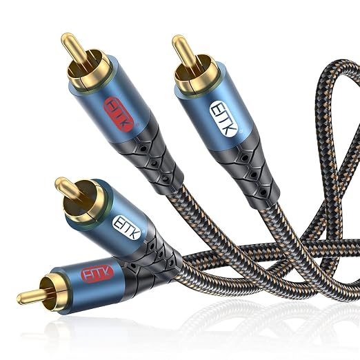 RCA Cable Subwoofer Cable 2RCA Male to 2RCA Male Stereo Audio Cable RCA by EMK