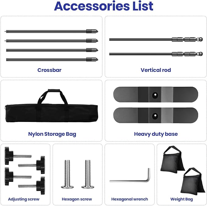 Jiang&Rong 10x8ft Photo Backdrop Stand Kit - Image 5