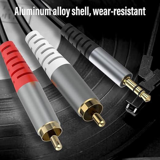 RCA to 3.5mm AUX Cable, 3.5mm 1/8 to RCA 2-Male Headphone Jack Adapter Y - Image 4