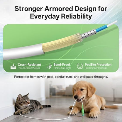 Armored SC/APC to SC/APC Fiber Optic Internet Cable 3.0mm G657A2, Pet-Proof - Image 2