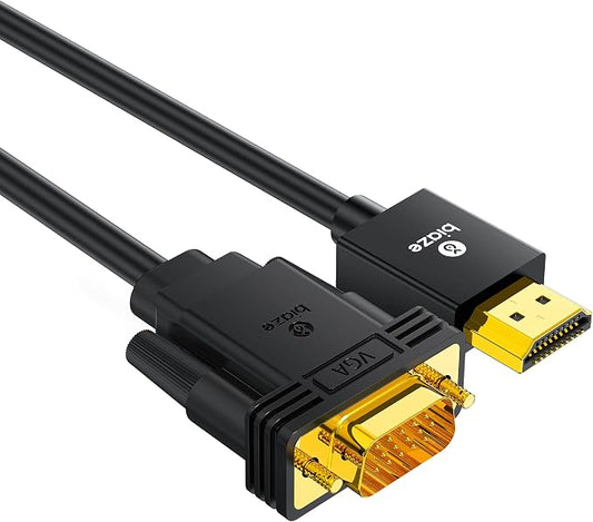 6ft HDMI to VGA Cable – 1080P HD Video Converter Cord by biaze