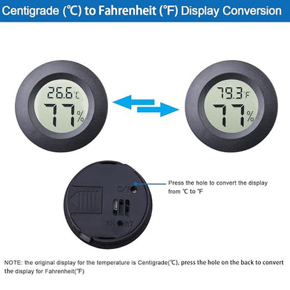 2-Pack Mini Hygrometer Thermometer Fahrenheit or Celsius Meter Digital LCD - Image 3